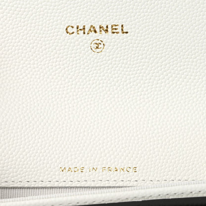 Chanel Caviar Quilted Flap Card Holder Wallet White 6 of 8