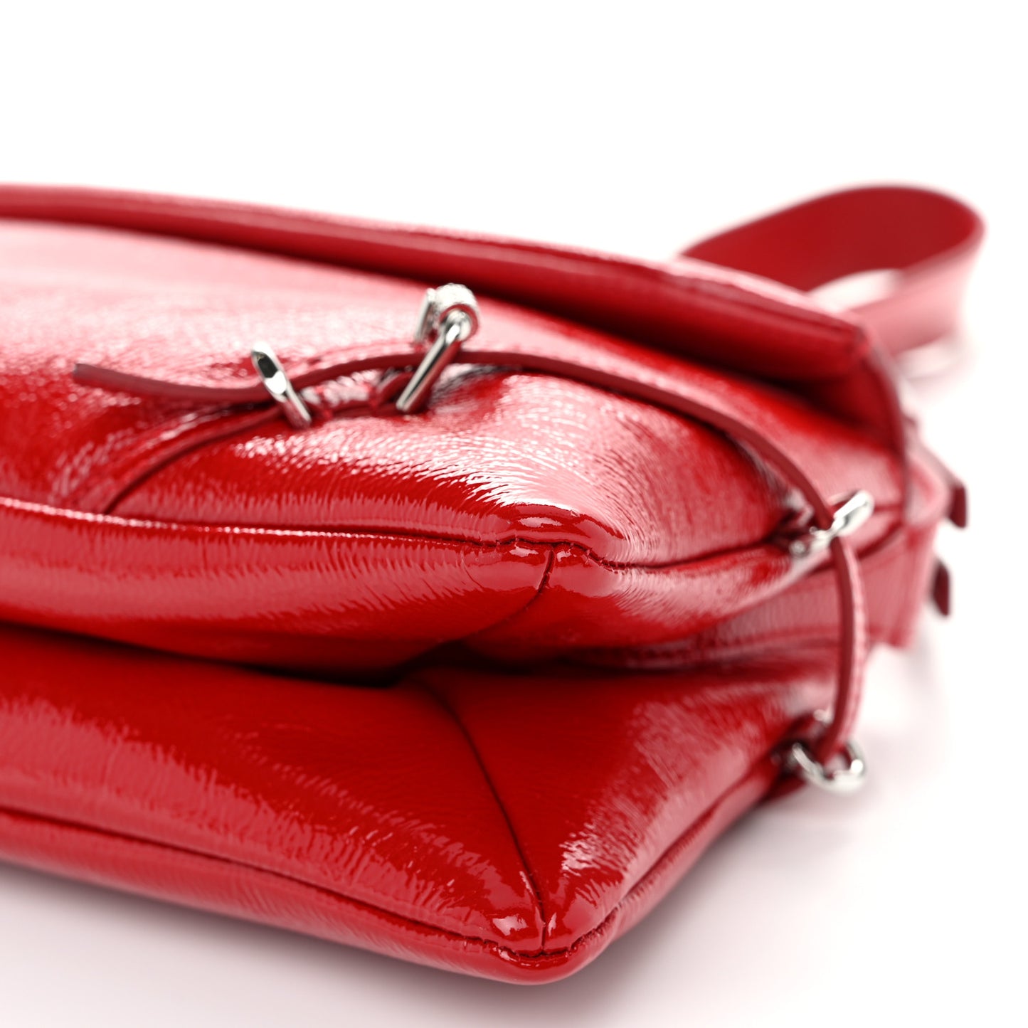 Patent Calfskin Small P'tit Voyou Shoulder Bag Red