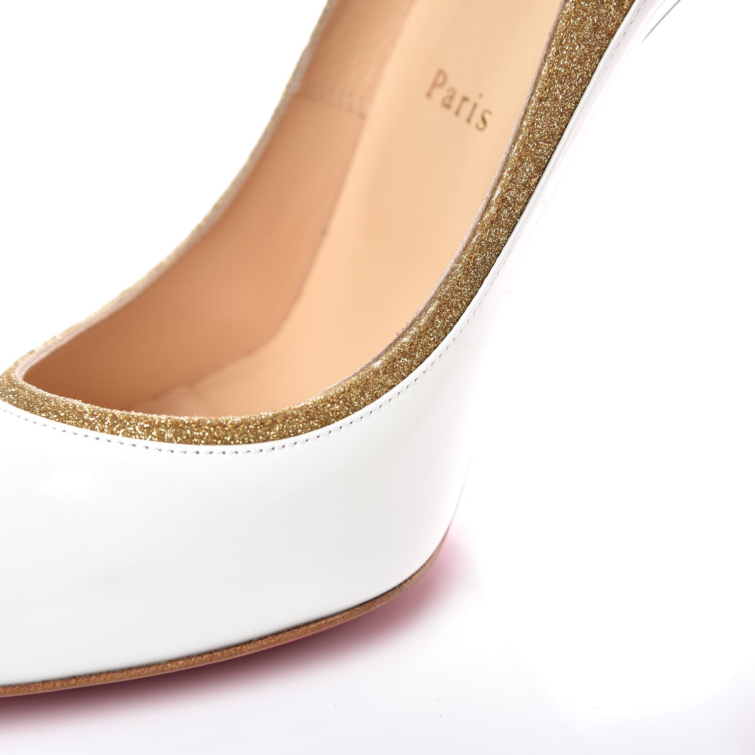 Christian Louboutin Glitter Patent Fluo Tucsick 100 Pumps 41 White Gold 8 of 9