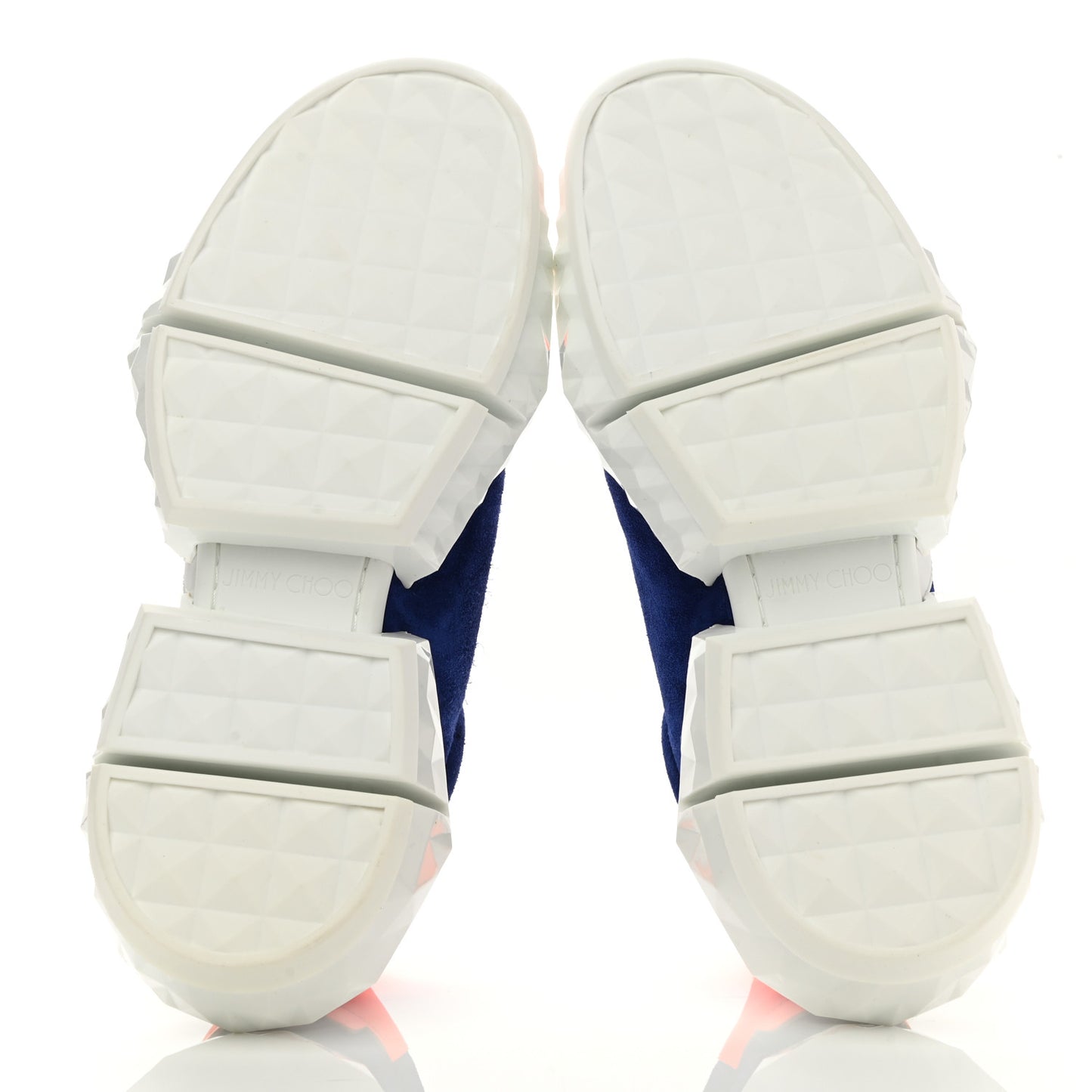 Suede Calfskin Diamond Low Top Sneaker 39.5 Cobalt Neon Orange