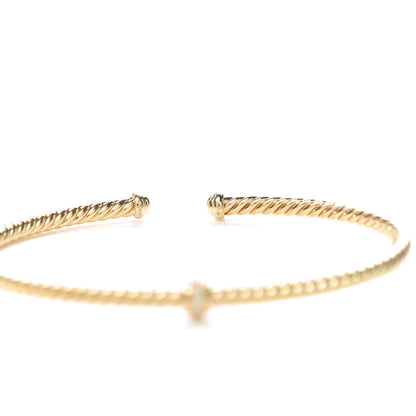 David Yurman 18K Yellow Gold Diamond 3mm Renaissance Center Station Bracelet 5 of 6