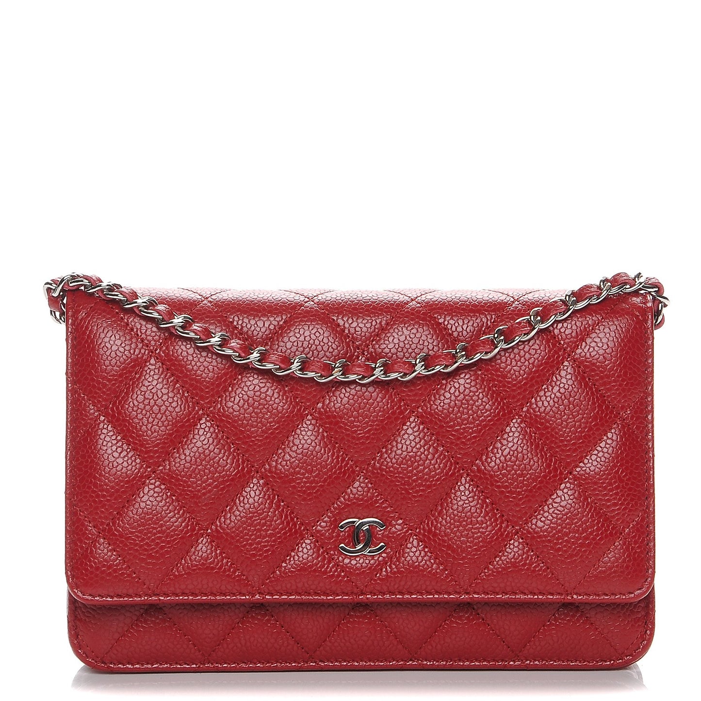 Caviar Quilted Wallet On Chain WOC Red