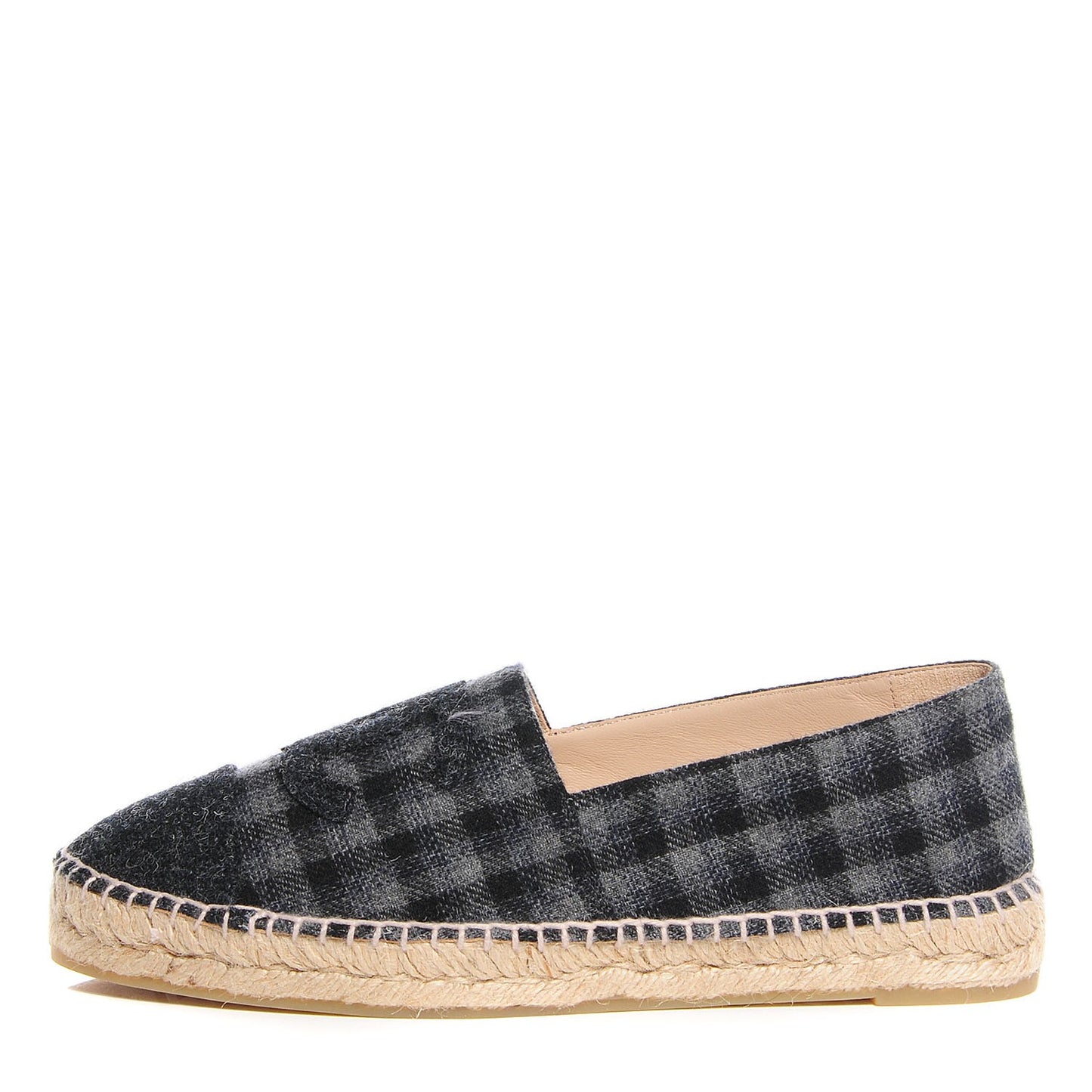 Plaid Fabric CC Espadrilles 41 Grey