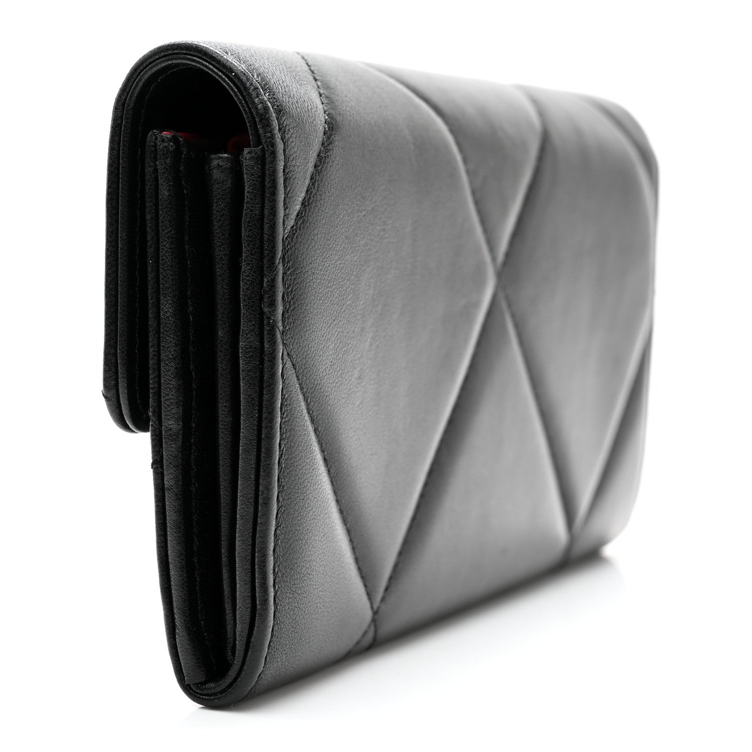 Chanel Lambskin Quilted Chanel 19 Flap Wallet Black 3 of 11