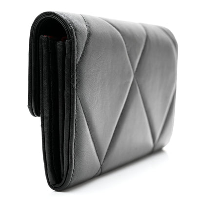 Chanel Lambskin Quilted Chanel 19 Flap Wallet Black 3 of 11