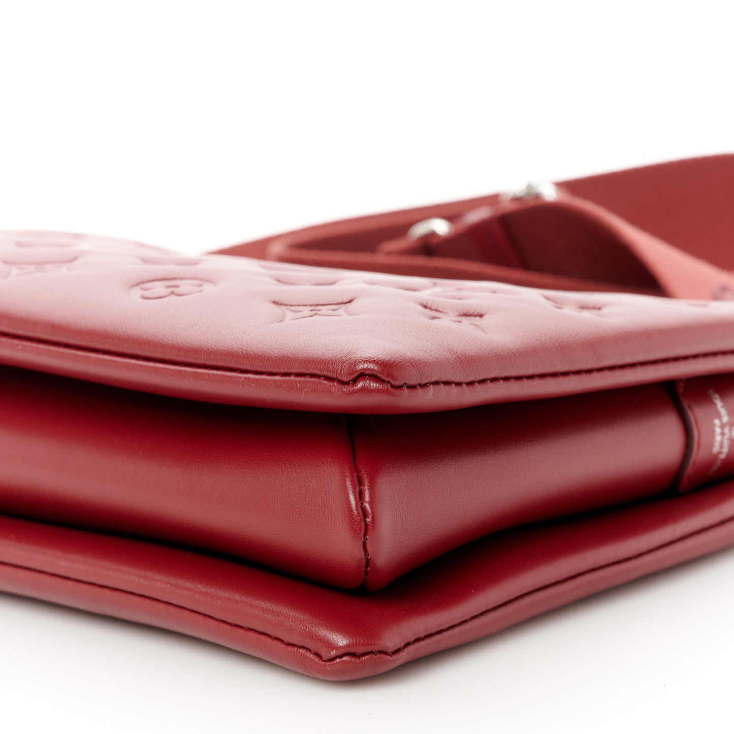 Lambskin Embossed Monogram Coussin PM Wine