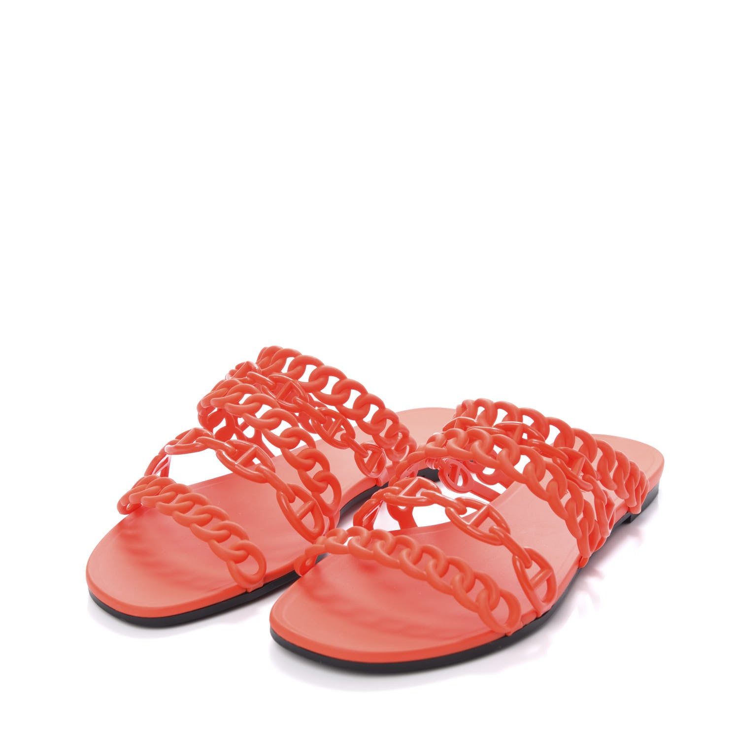 Hermes Rubber Chaine d'Ancre Nude Sandals 38 Pavot 2 of 10