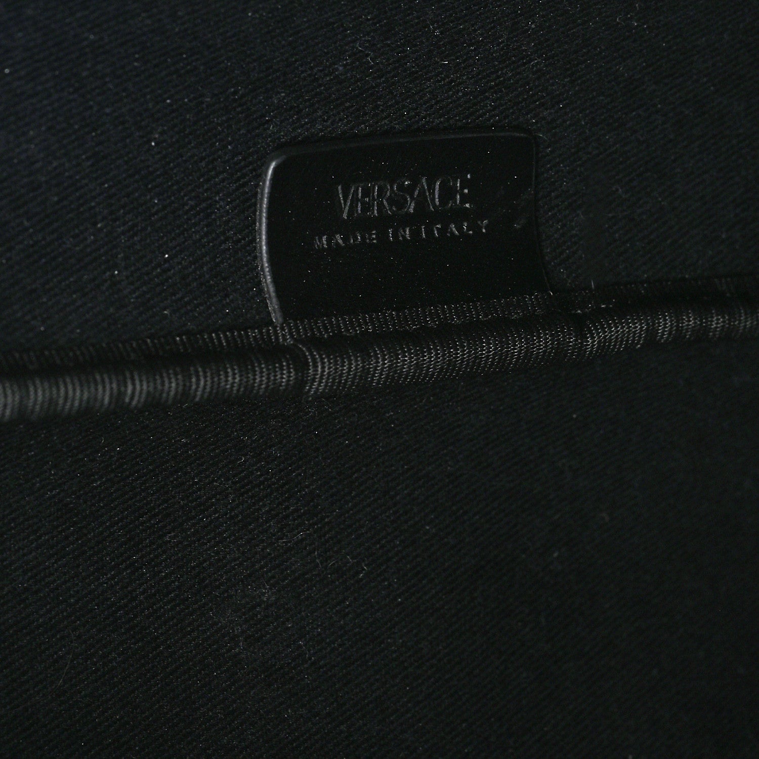 Versace Canvas Calfskin Monogram La Greca Medusa Tote Black Khaki 7 of 12