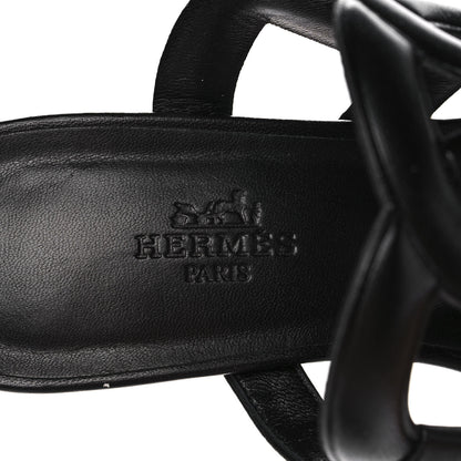 Hermes Nappa Bikini Sandals 36 Black 7 of 8