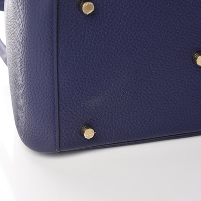 Hermes Taurillon Clemence Lindy 30 Bleu Encre 11 of 14