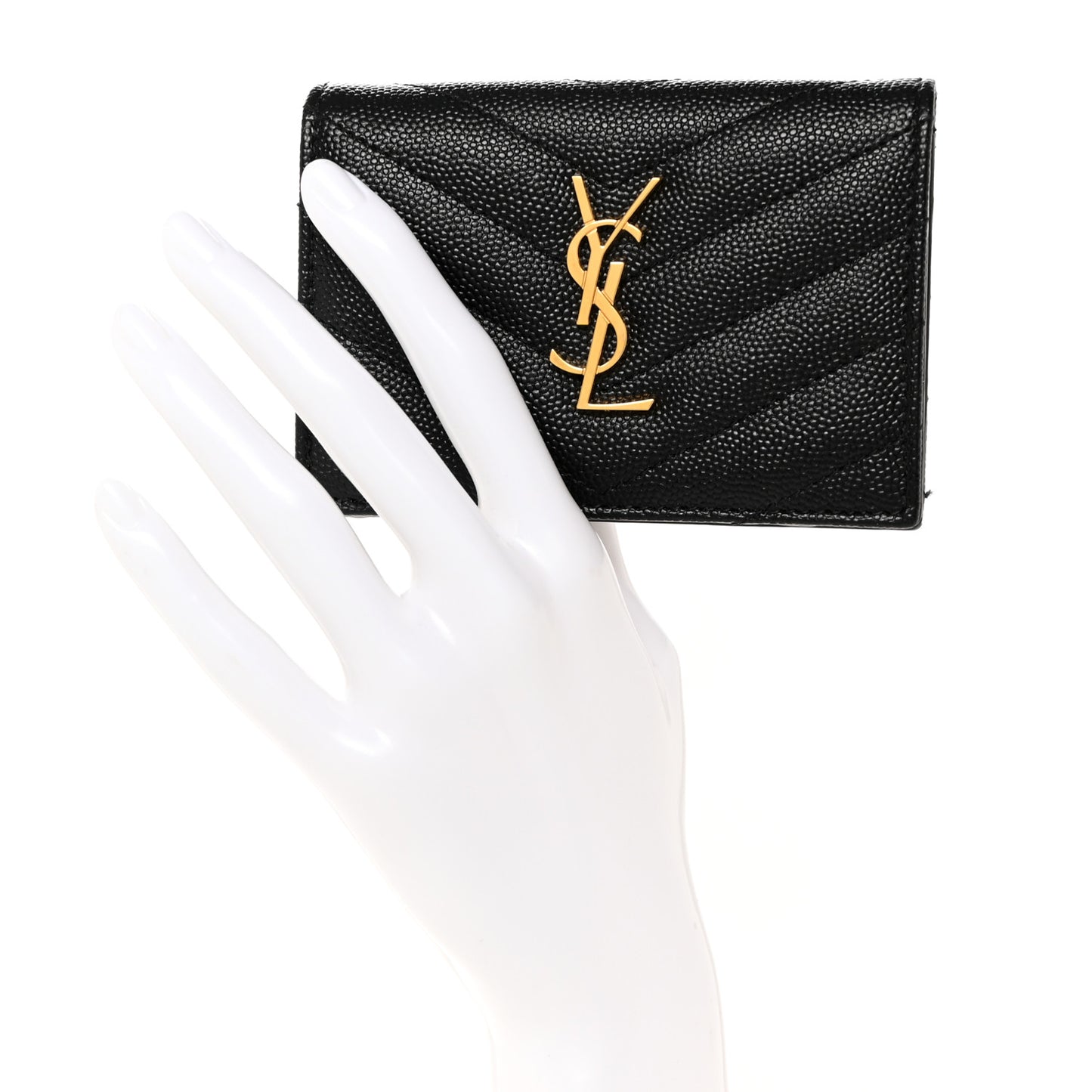 Grain De Poudre Matelasse Chevron Monogram Flap Card Case Black Black