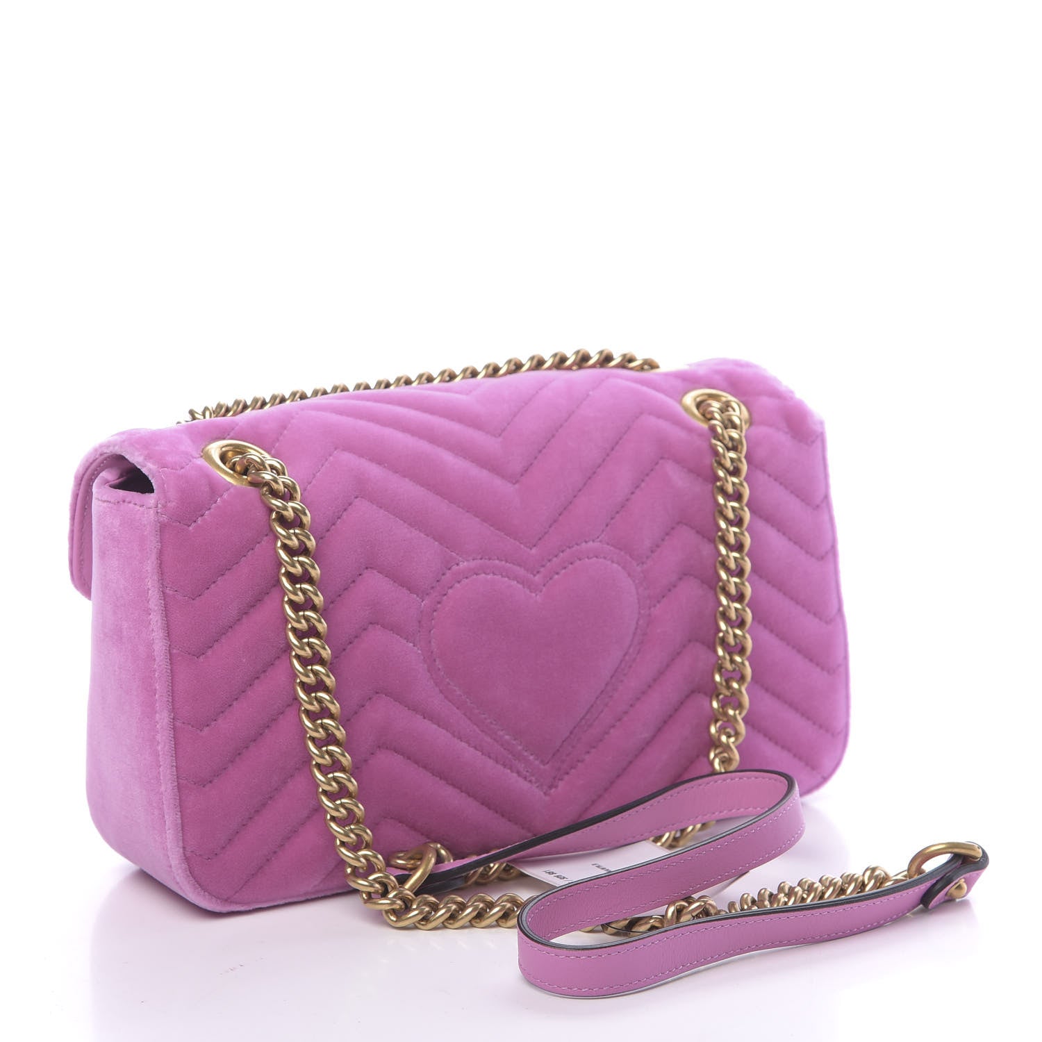Gucci Velvet Matelasse Marquise Crystals Embroidered Small GG Marmont Shoulder Bag Malva 3 of 10