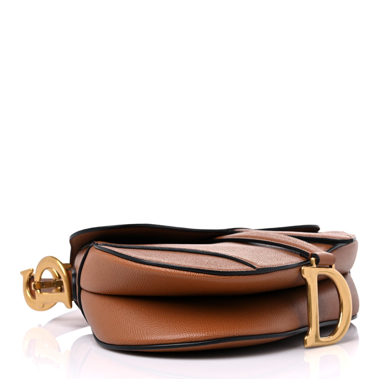 Christian Dior Grained Calfskin Saddle Bag Camello 3 of 8