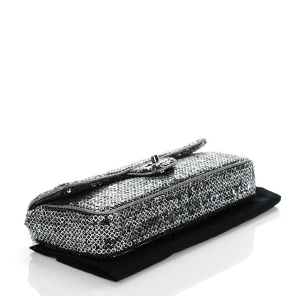Chanel Sequin East West Flap Dark Silver 4 of 7