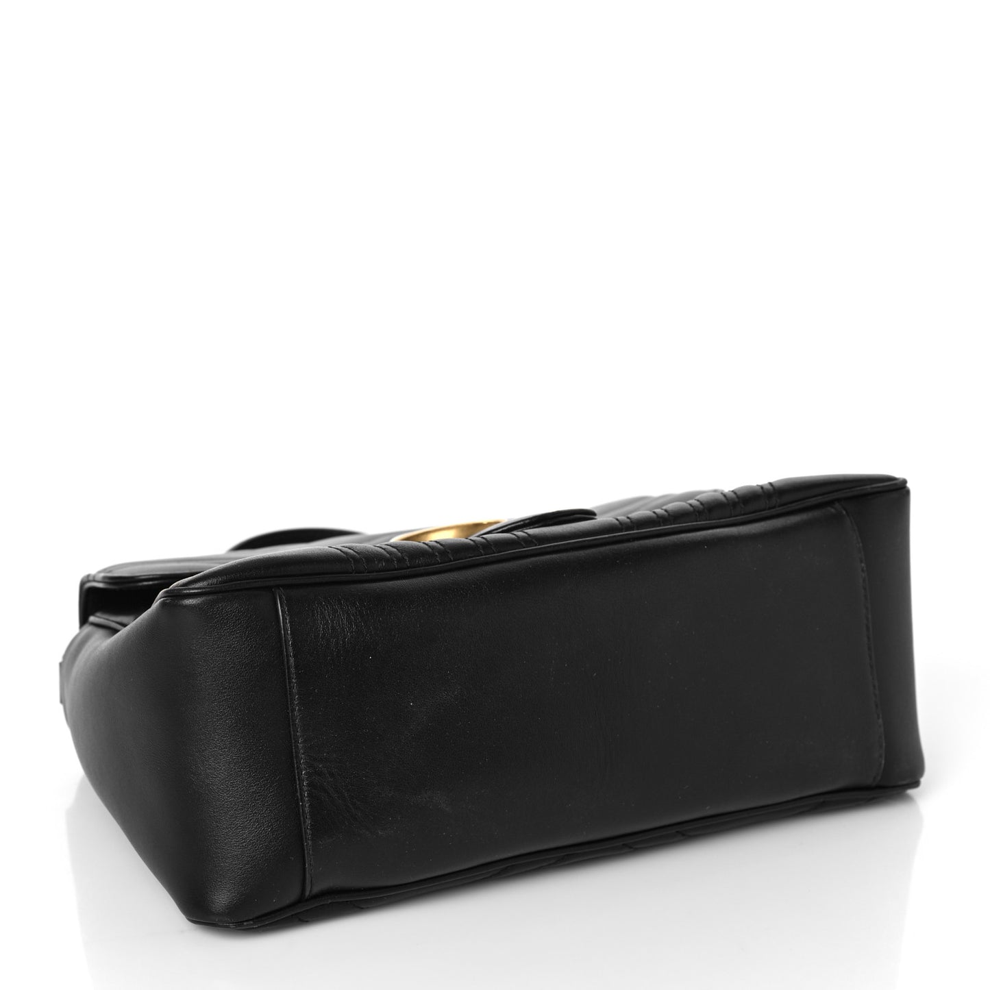 Calfskin Matelasse Small GG Marmont Top Handle Shoulder Bag Black