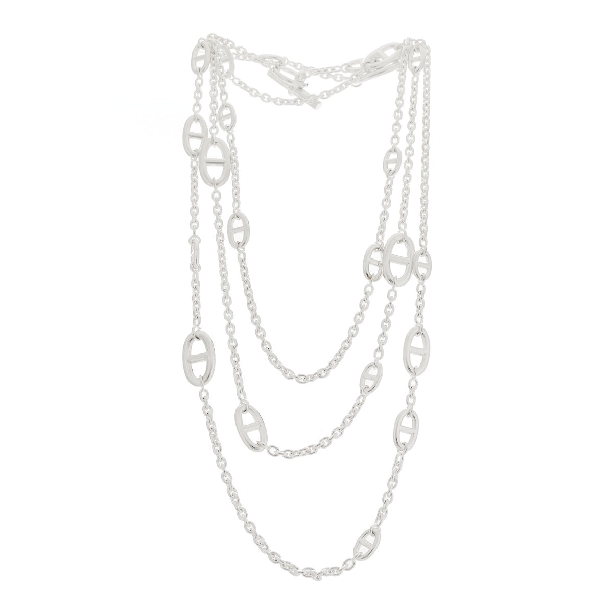 Hermes Sterling Silver Farandole Necklace 160 3 of 4