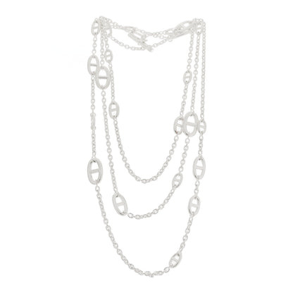 Hermes Sterling Silver Farandole Necklace 160 3 of 4