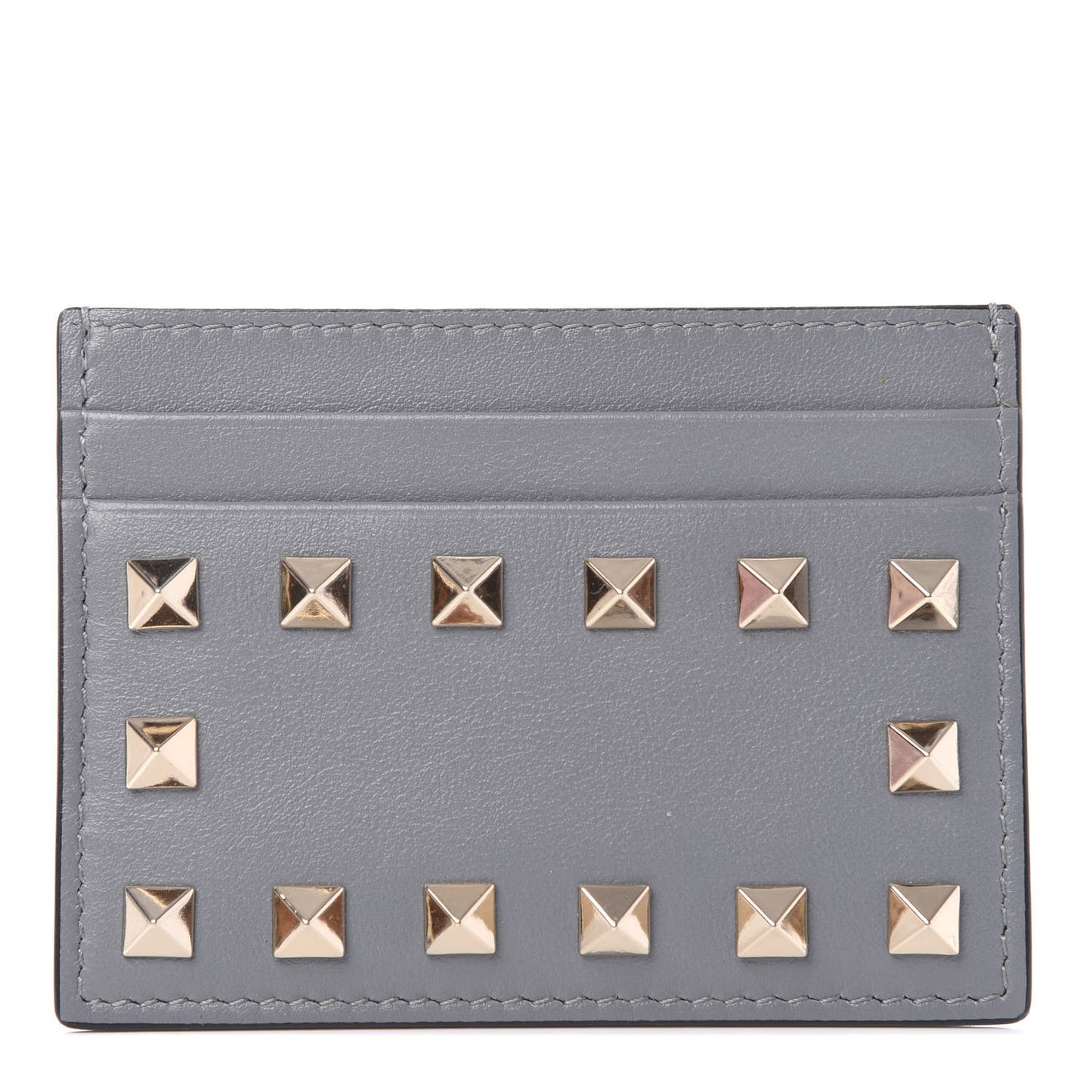 Vitello Rockstud Card Holder Grey