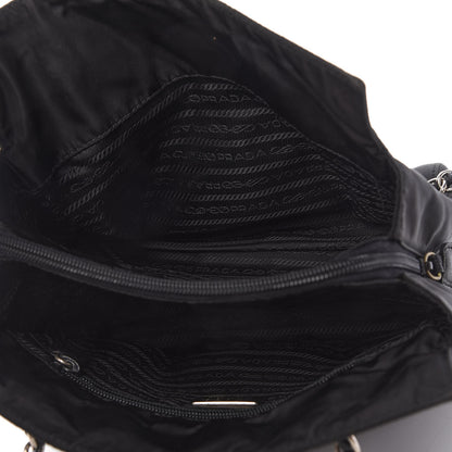 Prada Tessuto Nylon Chain Shopping Tote Black 5 of 10