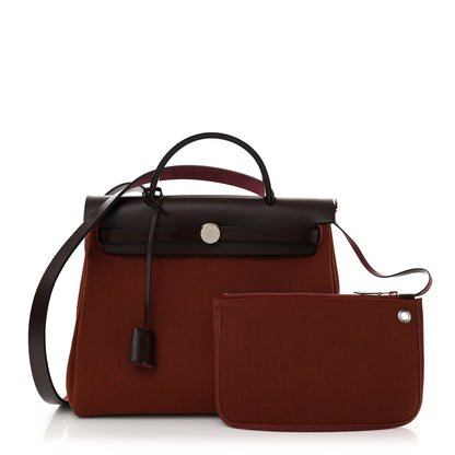 Hermes Military Toile Vache Hunter Herbag Zip 31 PM Rouge H Ebene 3 of 12