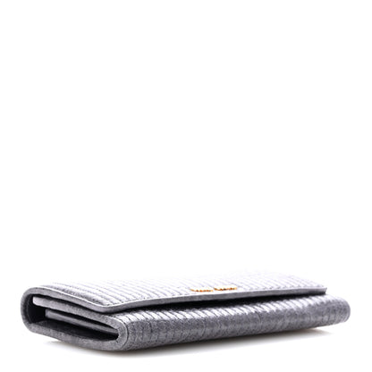 Miu Miu Distressed Nappa Vertical Quilted Flap Wallet Mirtillo 4 of 12
