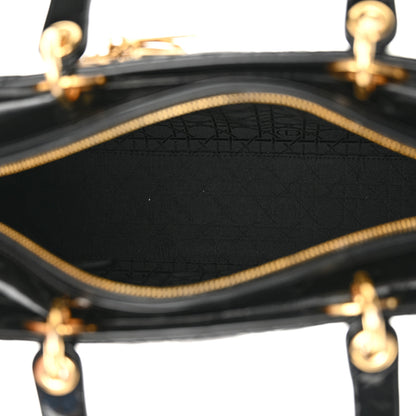 Christian Dior Patent Cannage Large Lady Dior Black 5 of 11