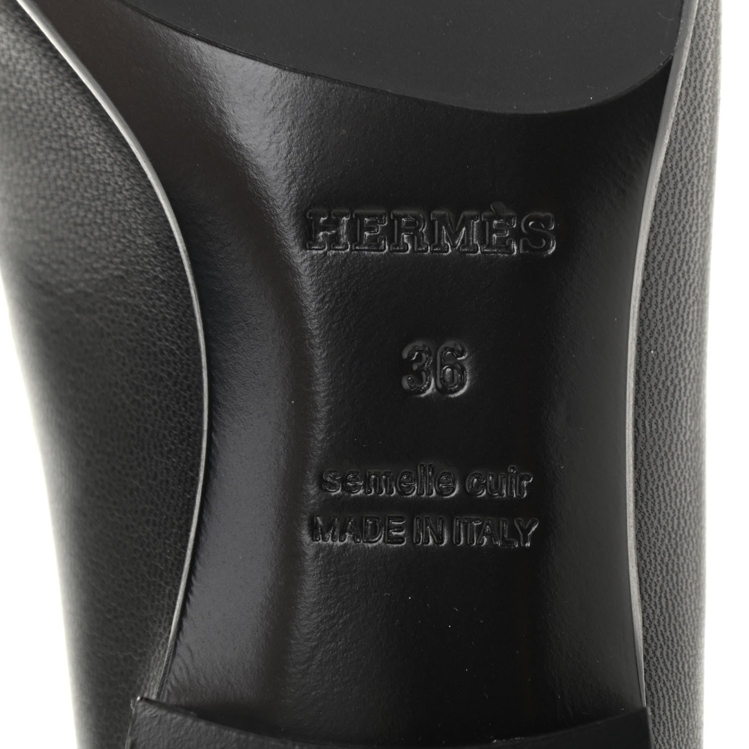 Hermes Goatskin Womens Paris Loafers 36 Black 12 of 16