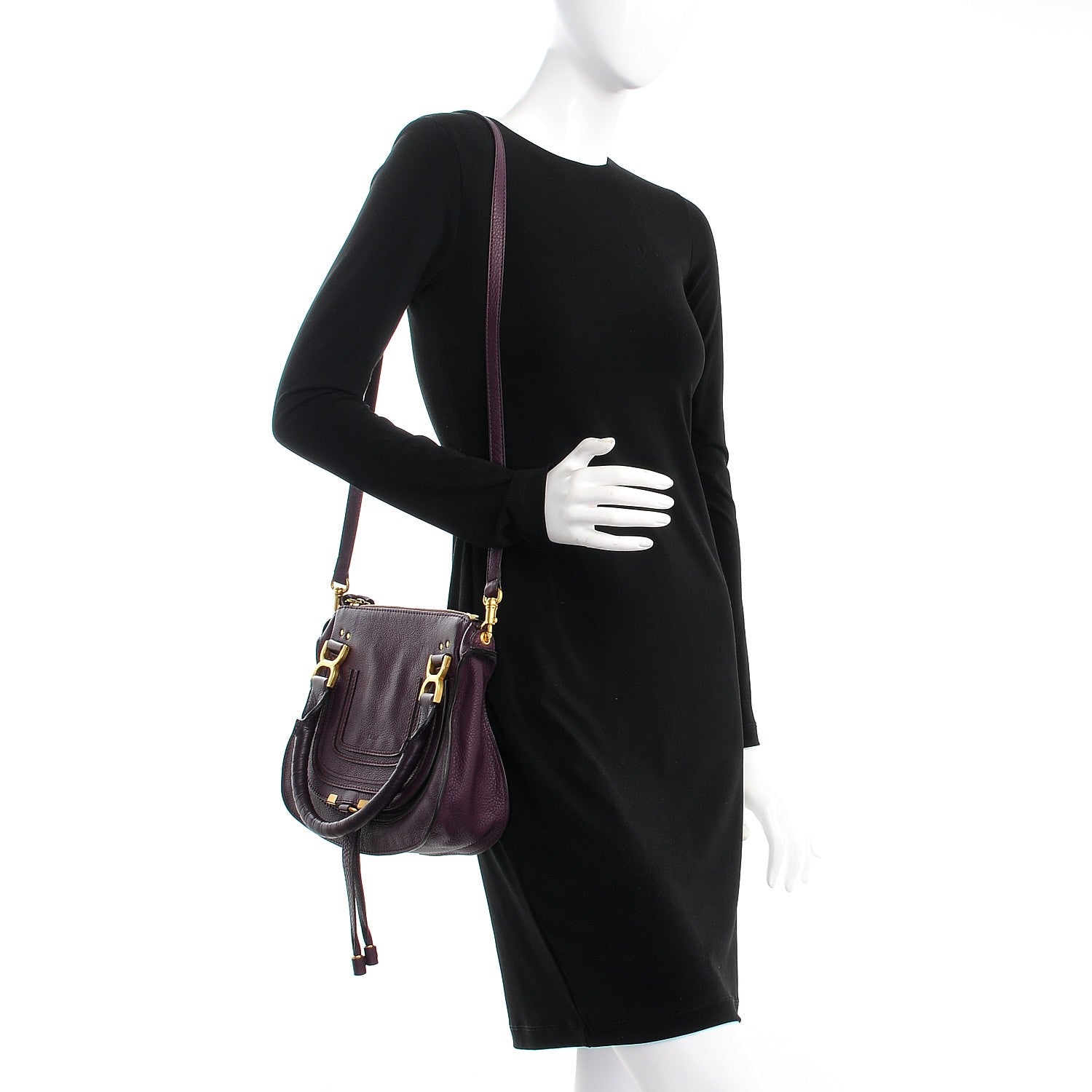 Chloe Calfskin Small Marcie Satchel Intense Violine 2 of 10