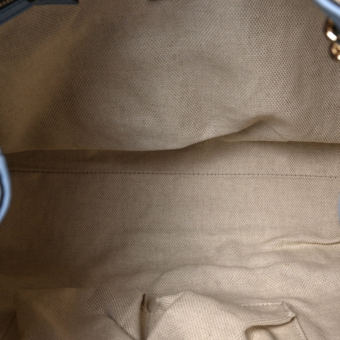 Vitello Range Medium Soho Chain Shoulder Bag Mineral Blue