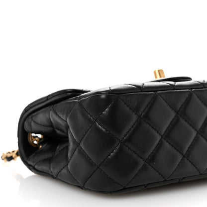 Chanel Lambskin Quilted Mini Pearl Crush Flap Black 9 of 12