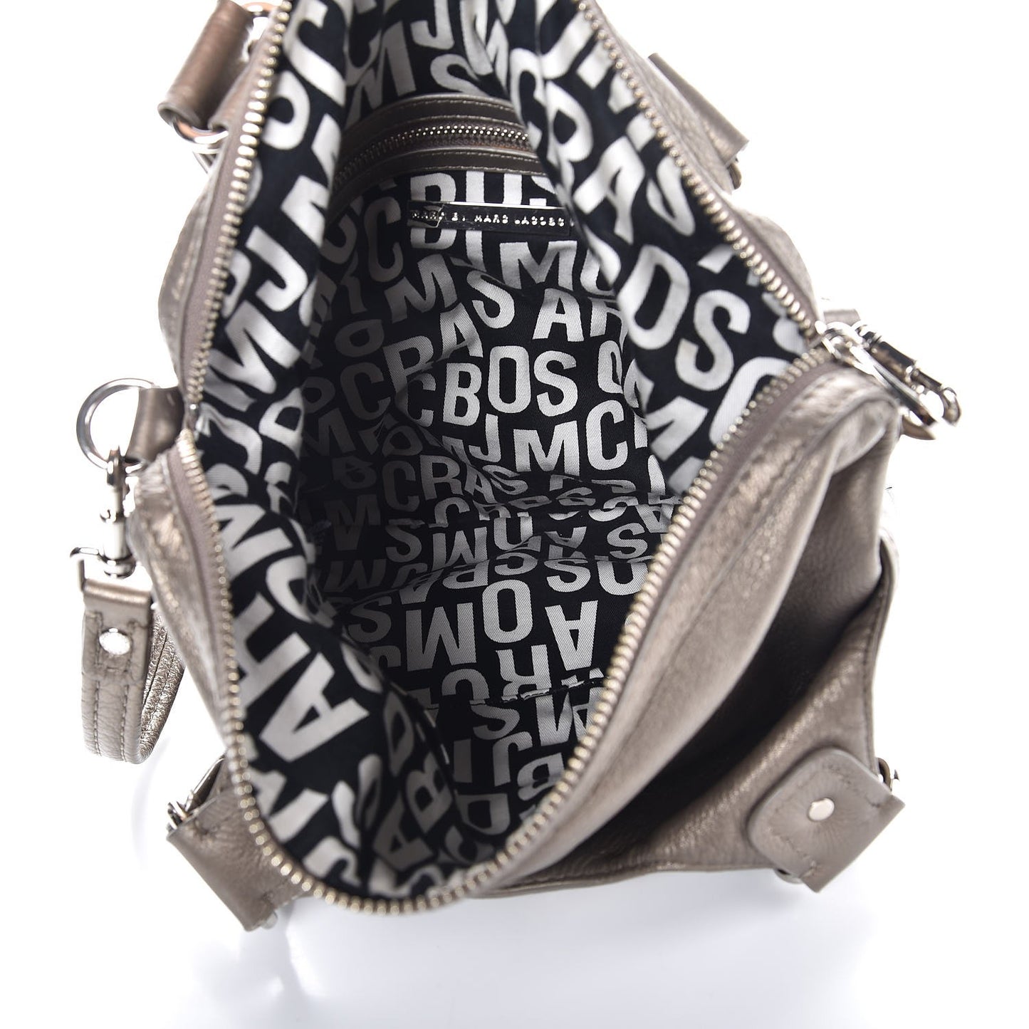 MARC BY Calfskin Metallic Tote Silver