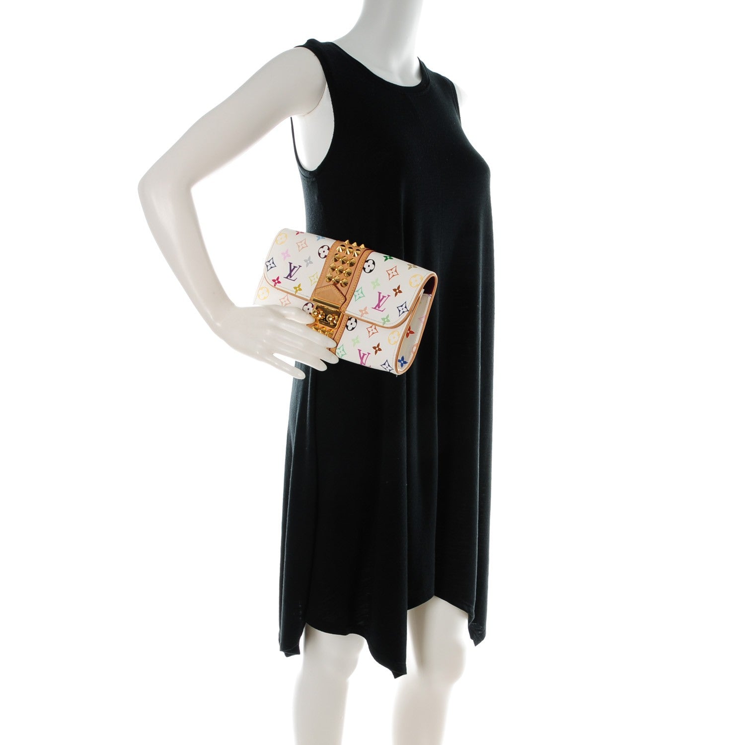 Louis Vuitton Monogram Multicolor Courtney Clutch White 2 of 7