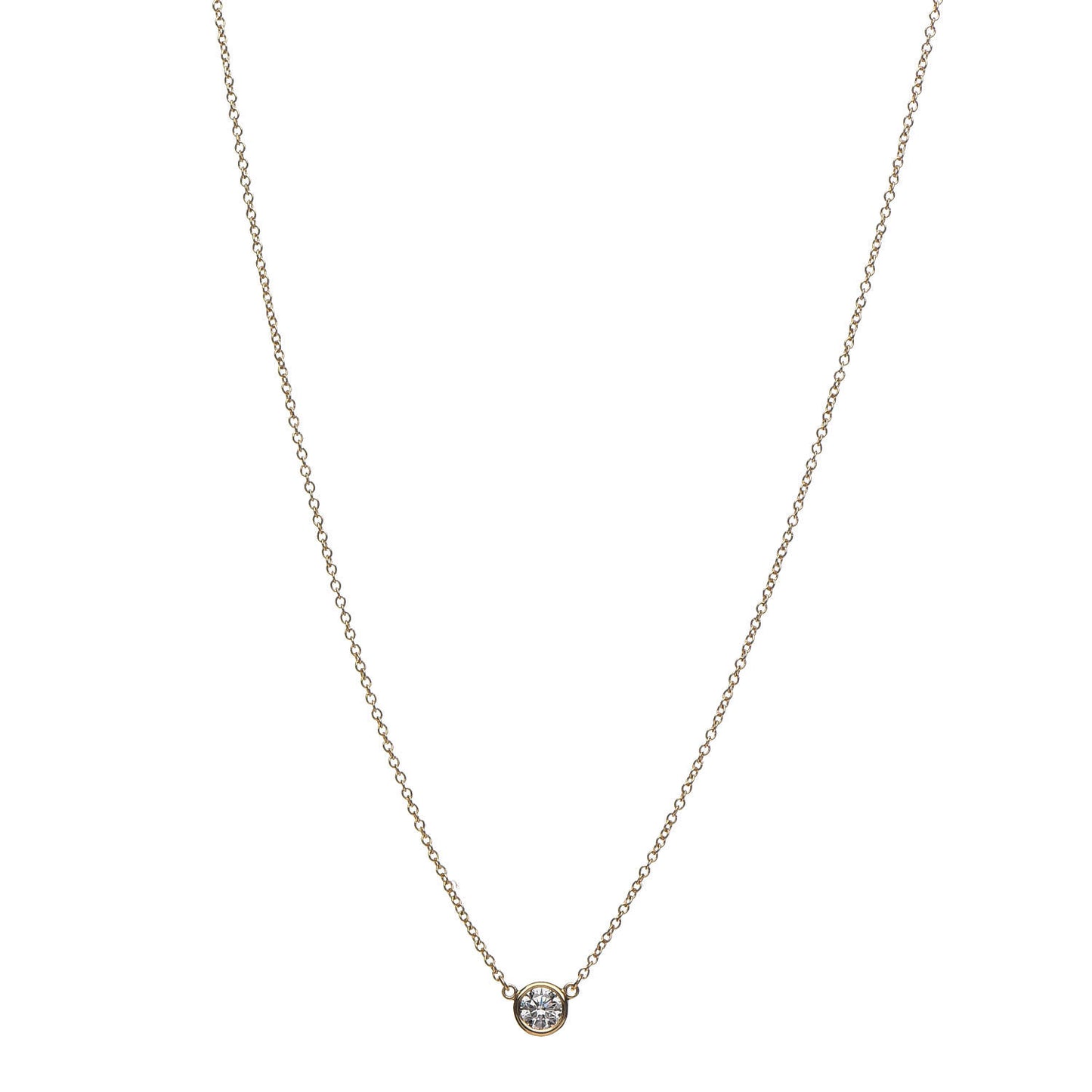 18K Yellow Gold Diamond .28ct Elsa Peretti Diamonds by the Yard Pendant Necklace