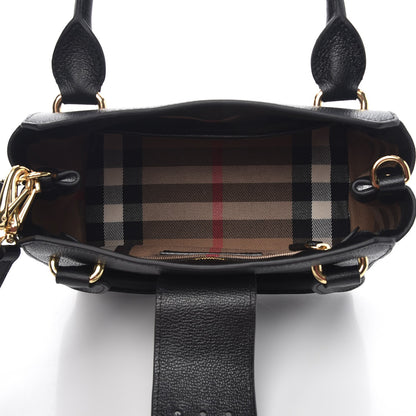 Burberry Soft Grain Calfskin Small Buckle Tote Black 8 of 14