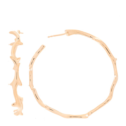 Christian Dior 18K Rose Gold Large Bois de Rose Hoop Earrings 1 of 5