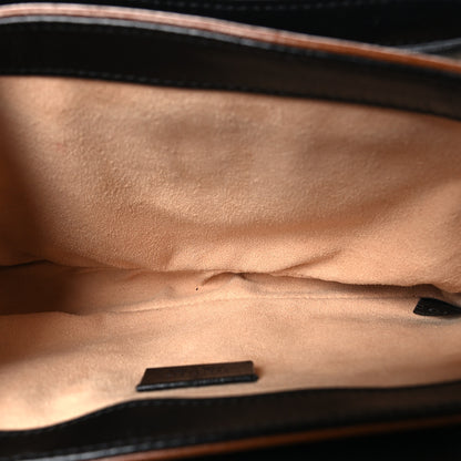 Gucci GG Supreme Monogram New Sakai Lux Calfskin Mini Padlock Flap Pocket Shoulder Bag Beige Ebony Black Cuir 4 of 11