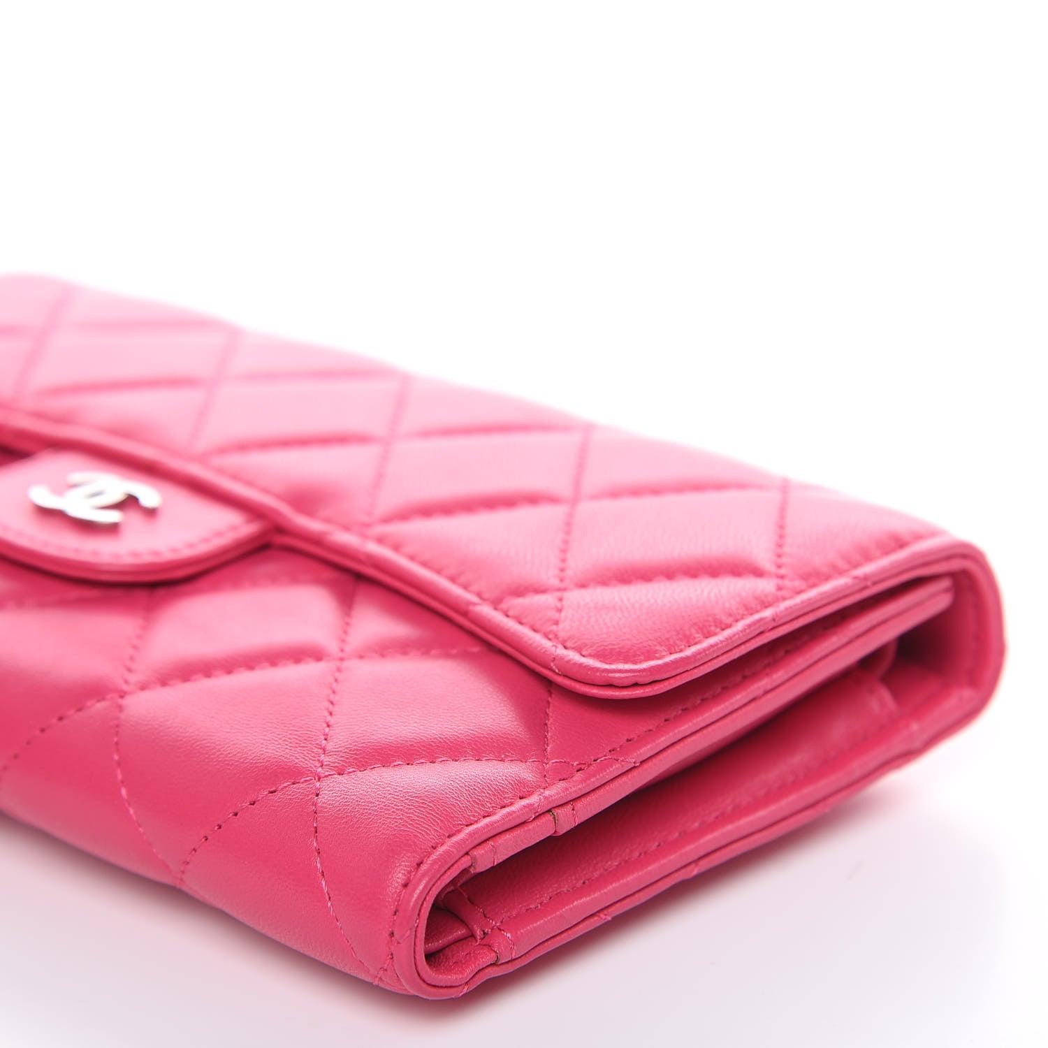 Chanel Lambskin Quilted Large Flap Wallet Pink 10 of 13