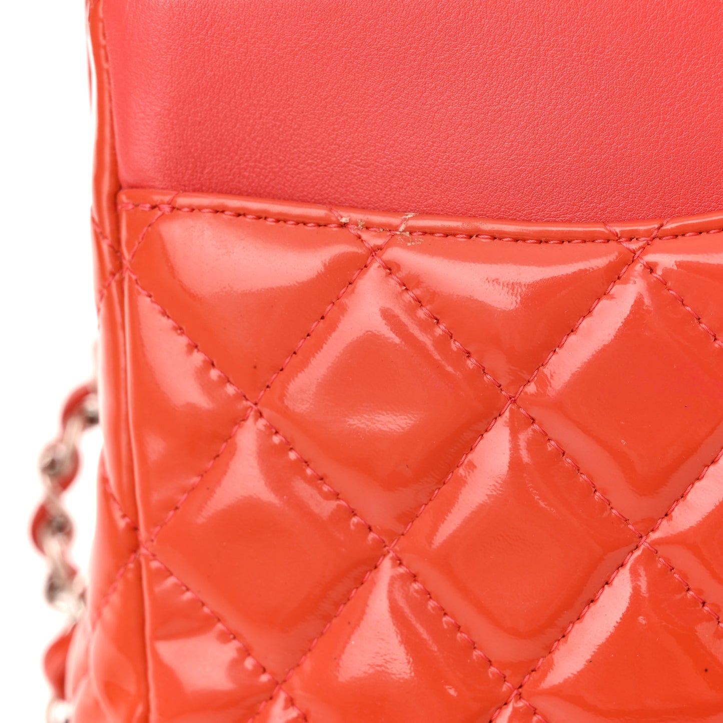 Patent Quilted Medium Double Flap Coral