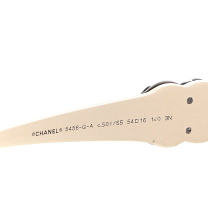 Chanel Acetate Square CC Sunglasses 5456 Ivory Black 6 of 8