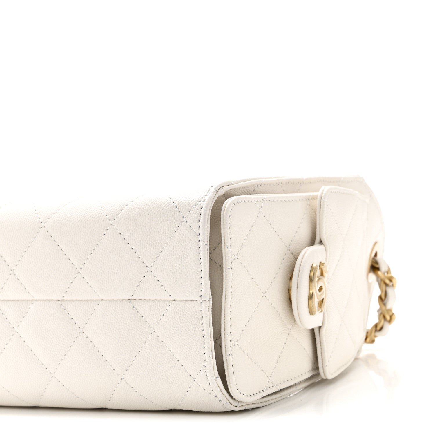 Chanel Caviar Quilted Mini Chanel 25 Handbag White 10 of 10