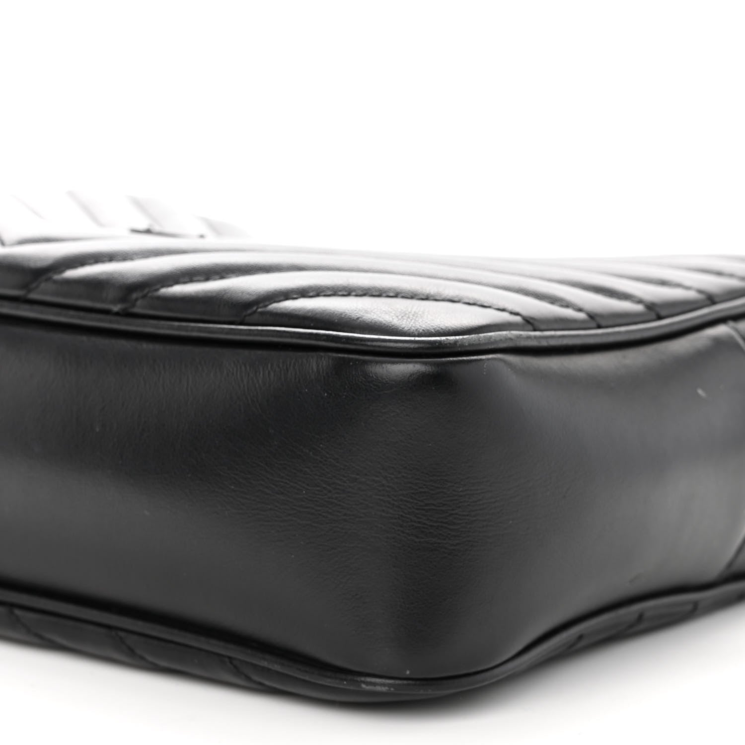 Saint Laurent Calfskin Matelasse Monogram Monochrome Lou Camera Bag Black 9 of 12