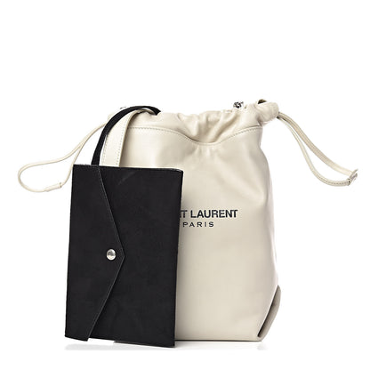 Saint Laurent Lambskin Small Teddy Bucket Bag White 1 of 10