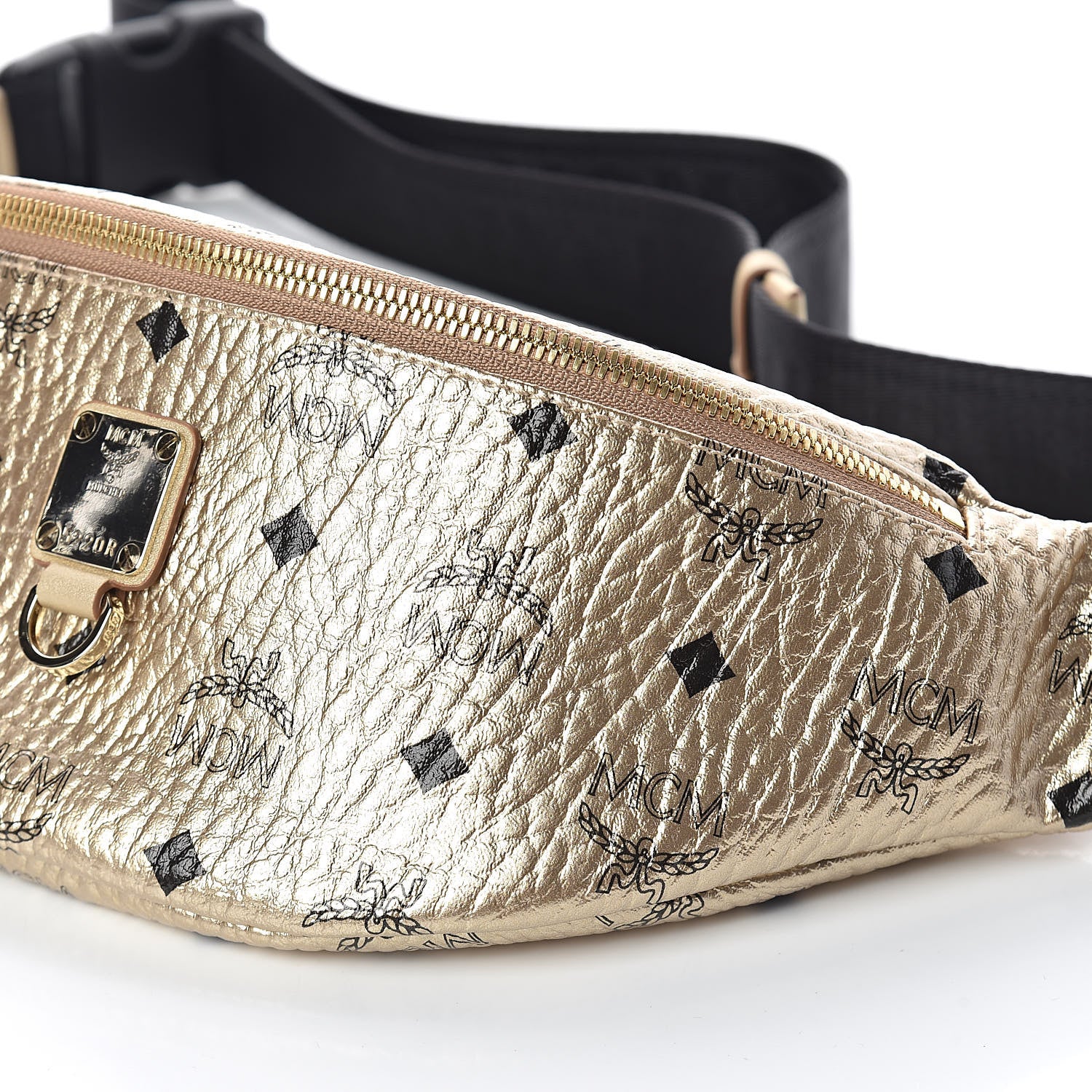 MCM Metallic Visetos Stark Belt Bag Gold 9 of 9