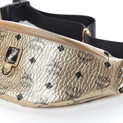 MCM Metallic Visetos Stark Belt Bag Gold 9 of 9