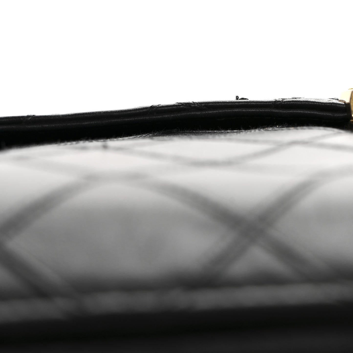 Lambskin Stitched Briefcase Bag Black