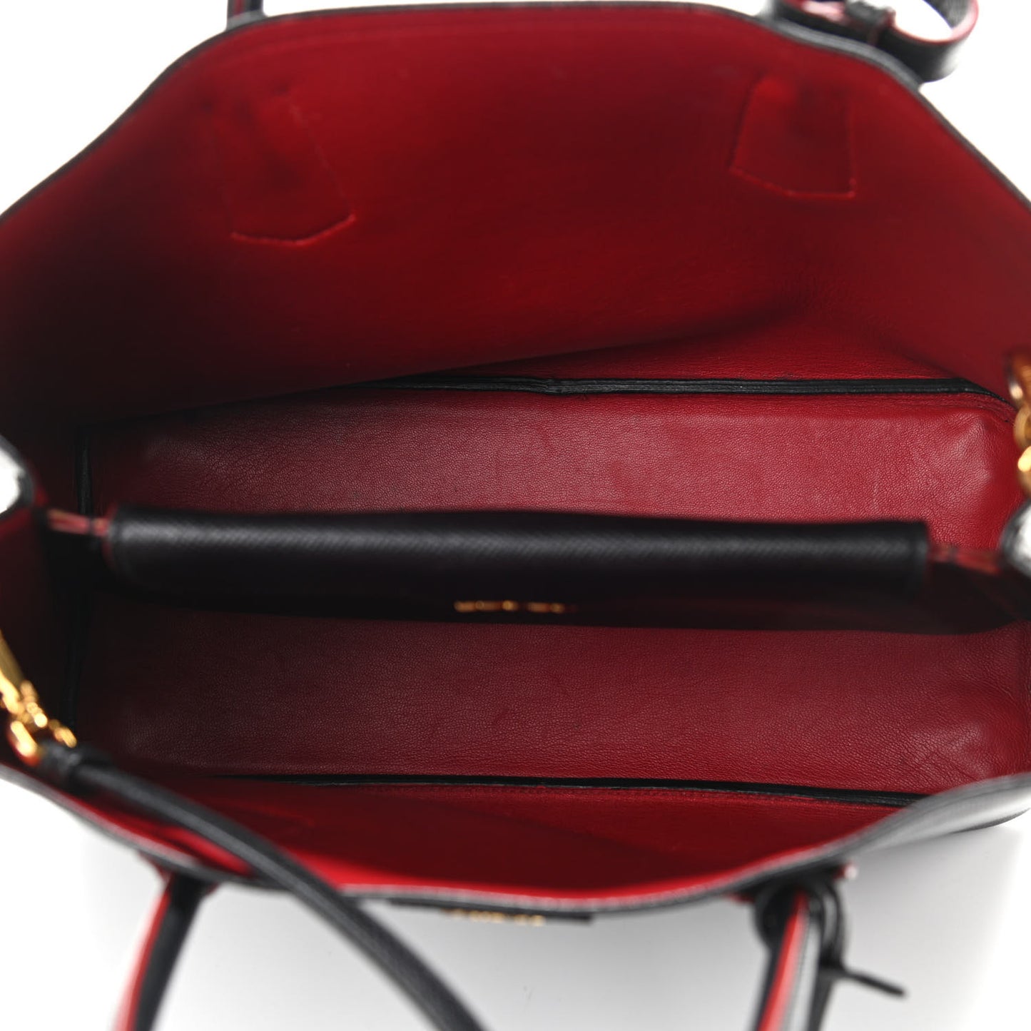 Saffiano Cuir Medium Double Bag Black Fuoco