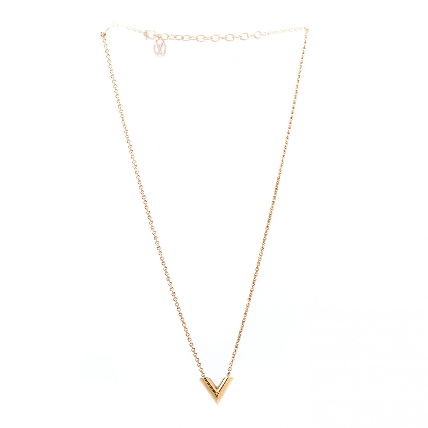 Louis Vuitton Essential V Necklace Gold 3 of 8