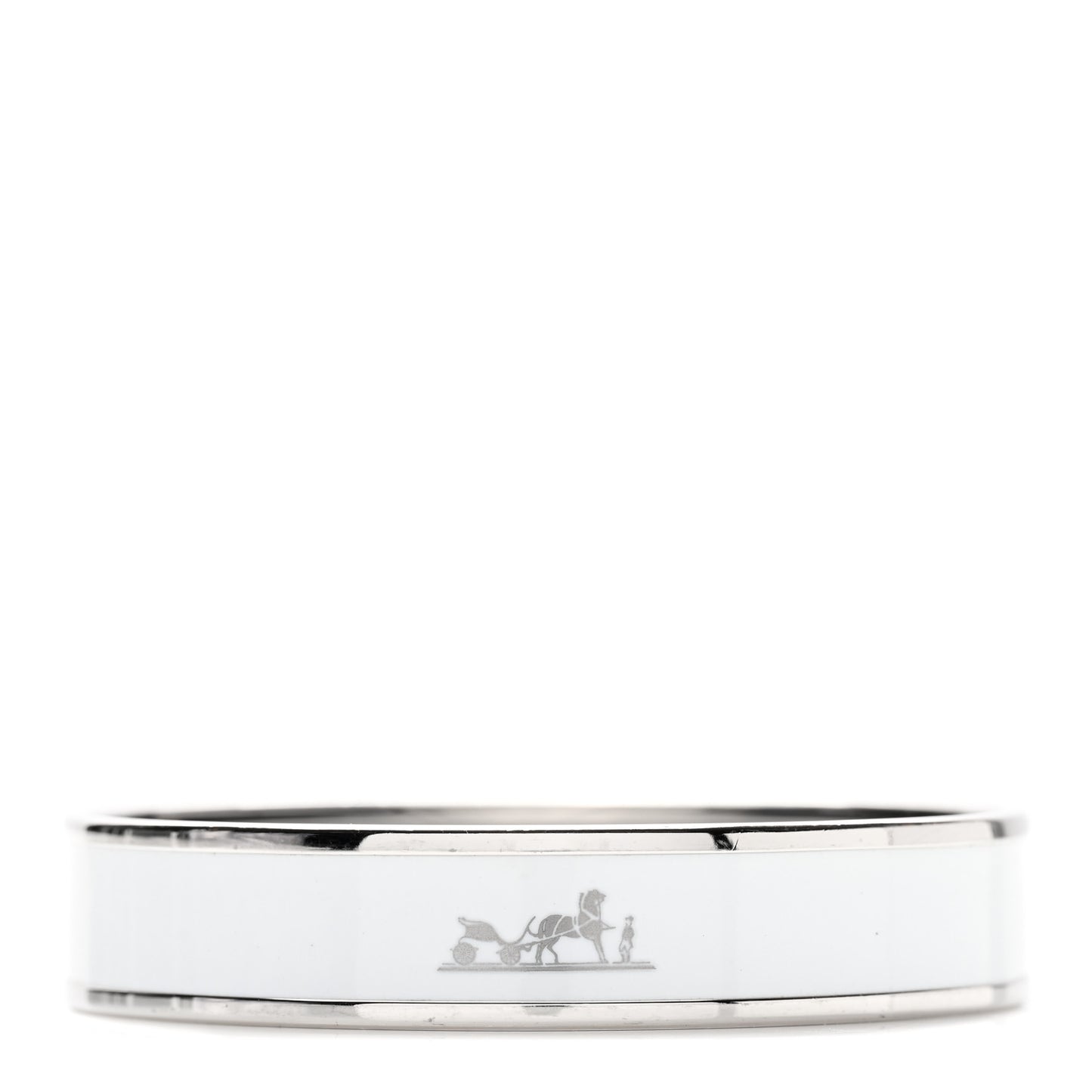 Enamel Printed Narrow Caleche Bracelet 70 White