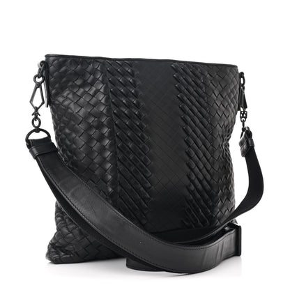 Bottega Veneta Nappa Intrecciato VN Crossbody Messenger Bag Black 3 of 11