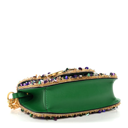 Valentino Garavani Sequin Crystal Vlogo Embroidered Small Loco Shoulder Bag Gold Multicolor 4 of 9